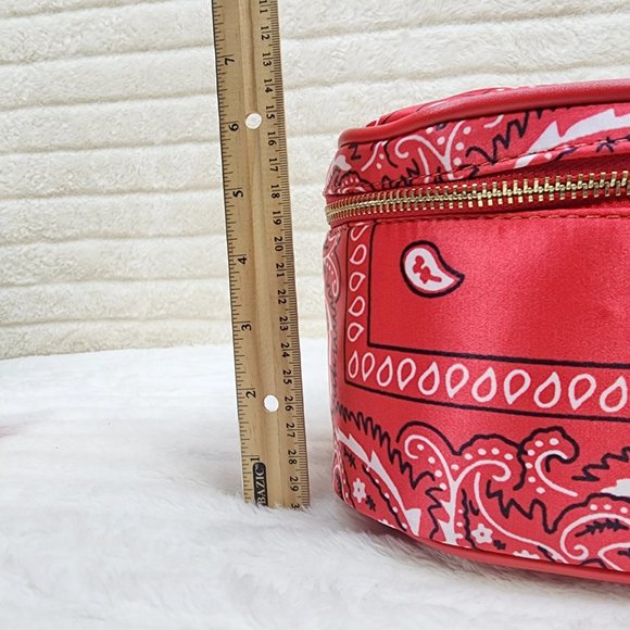 Blue Or Black Bandana Hard Case Make - Up Bag Purse Set of 3 per color - Picture 11 of 16